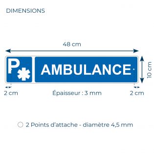 Panneau de signalisation pour parking · Stationnement réservé aux ambulances