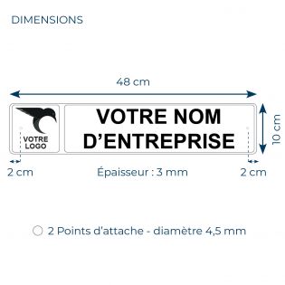 Panneau de signalisation pour parking · Emplacement réservé pour entreprise · Personnalisable