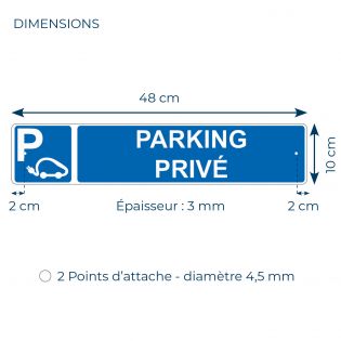 Panneau de signalisation pour parking · Emplacement de parking privé