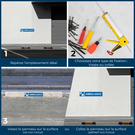 Panneau de signalisation pour parking · Stationnement réservé aux ambulances