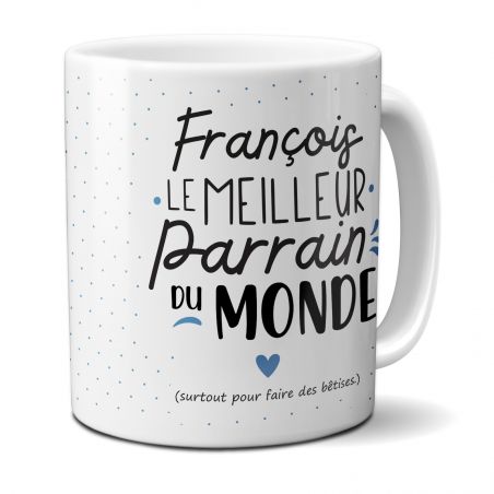 mugs et tasses à café : Mug personnalisable en céramique - objet personnalisable - Meilleur Parrain du Monde