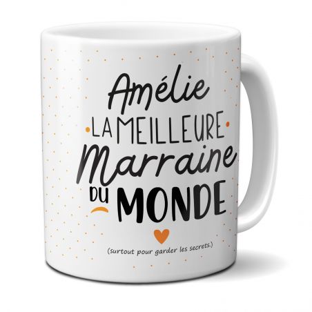 mugs et tasses à café : Mug personnalisable en céramique - objet personnalisable - Meilleure Marraine du Monde 