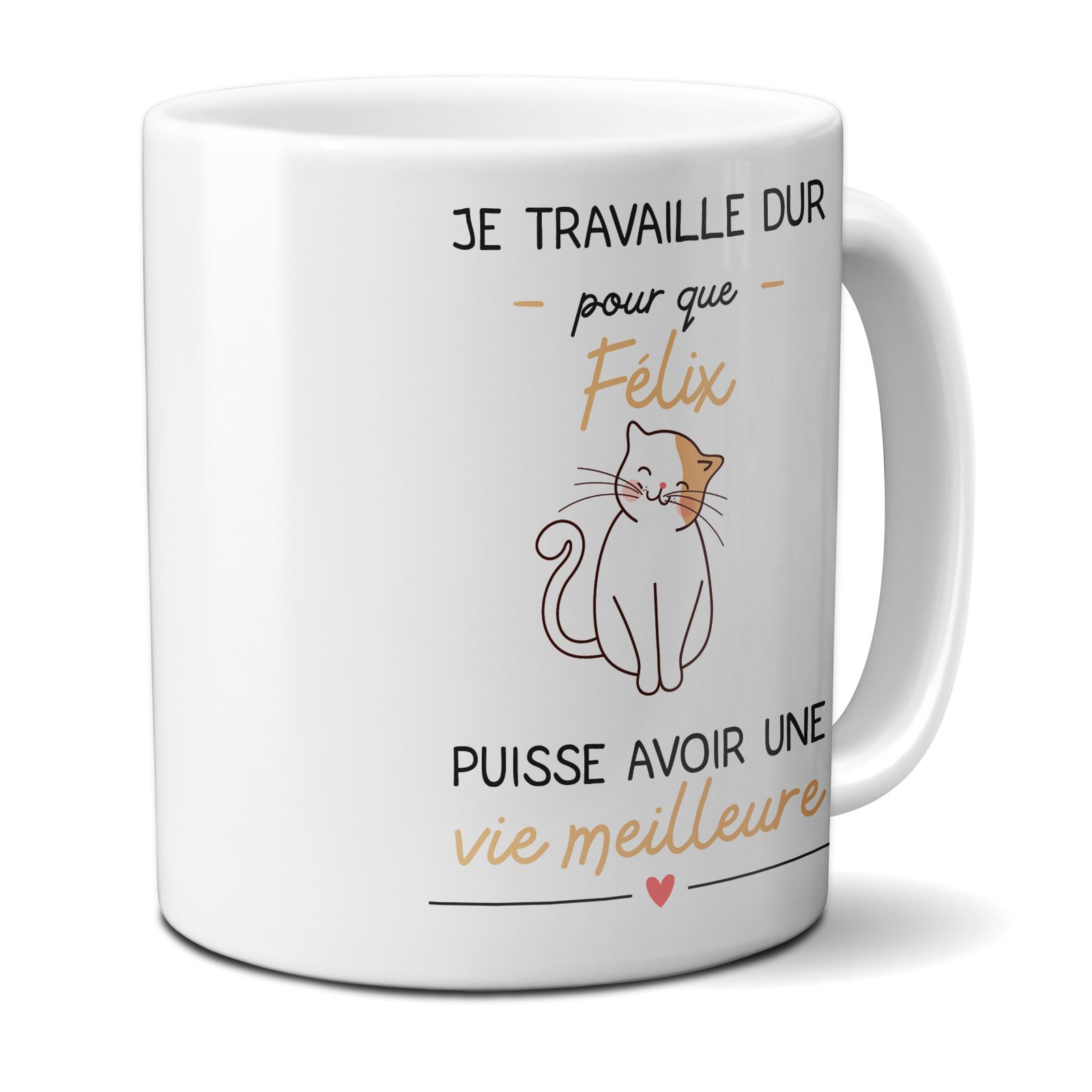 Mug I work for my Customizable Cat - Birthday or Christmas Gift for Cat Fan