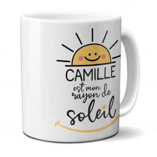 mugs et tasses à café : Mug personnalisable en céramique - objet personnalisable - Tu es mon rayon de Soleil - Cadeau pour son /