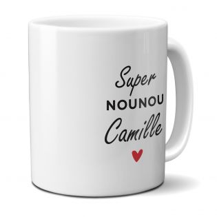 Customizable Super Nanny Mug with Text or First Name · Personalized nanny or childminder gift