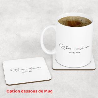 Mug en céramique blanc personnalisable "Mère-Veilleuse" · Cadeau anniversaire maman ou fête des mères