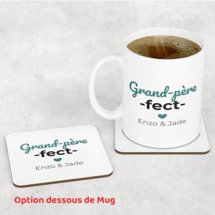 Mug en céramique personnalisable Grand-père-fect · Cadeau anniversaire ou Noël de Papy