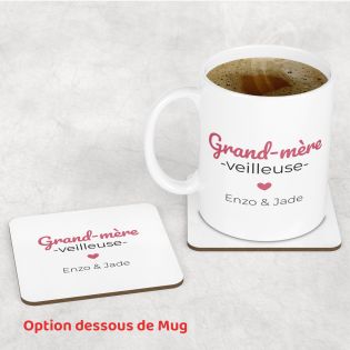 Mug thé ou café personnalisable Grand-mère-veilleuse · Cadeau anniversaire ou Noël de Mamie