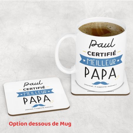 mugs et tasses à café : Mug personnalisable en céramique - objet personnalisable - Certifié Meilleur Papa