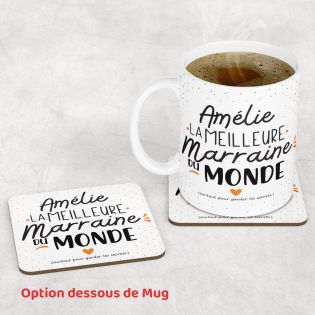 mugs et tasses à café : Mug personnalisable en céramique - objet personnalisable - Meilleure Marraine du Monde 