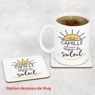 mugs et tasses à café : Mug personnalisable en céramique - objet personnalisable - Tu es mon rayon de Soleil - Cadeau pour son /