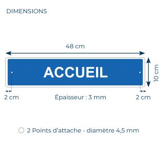 Panneau de signalisation pour parking · Accueil -48 x 10 cm