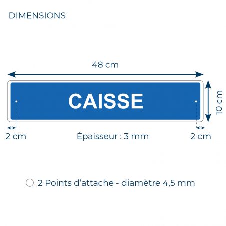 Panneau de signalisation pour parking · Caisse -48 x 10 cm