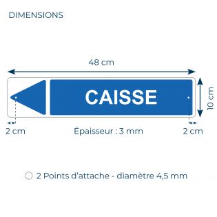 Panneau de signalisation pour parking · Caisse Gauche-48 x 10 cm