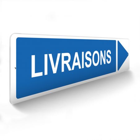 Panneau de signalisation pour parking · Livraisons droite -48 x 10 cm