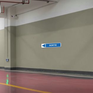 Panneau de signalisation pour parking · Sortie gauche - 48 x 10 cm