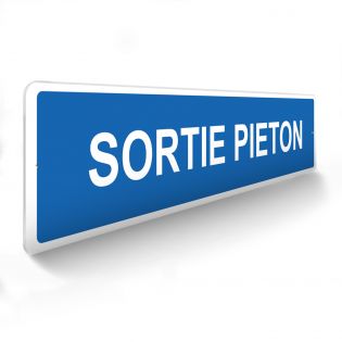 Panneau de signalisation pour parking · Sortie piétons - 48 x 10 cm