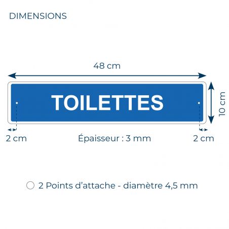 Panneau de signalisation pour parking · Toilettes - 48 x 10 cm