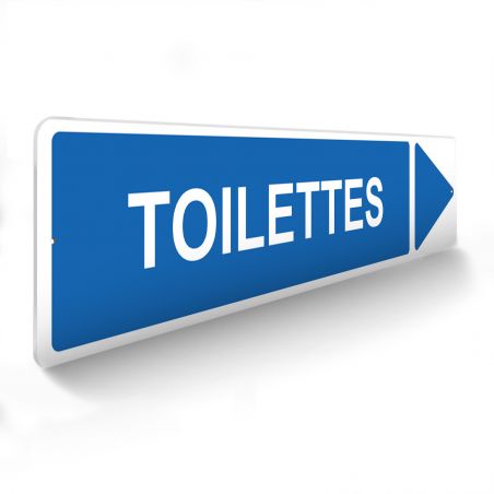 Panneau de signalisation pour parking · Toilettes droite - 48 x 10 cm