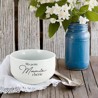 Personalized breakfast or soup bowl, Ma Petite Mamie Chérie model - Personalized grandmother gift idea