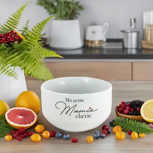 Personalized breakfast or soup bowl, Ma Petite Mamie Chérie model - Personalized grandmother gift idea