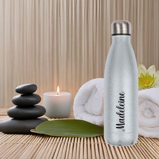 Bouteille isotherme personnalisable 50 cL | Argent à paillettes