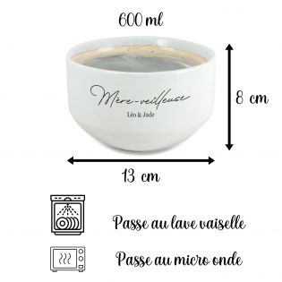 Coffee bowl - tea for personalized breakfast · Mother-nightlight model · Mom gift for Mother's Day