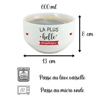 Bol personalisé à café modèle La plus belle des Mamans - Idée cadeau personnalisé pour sa Maman