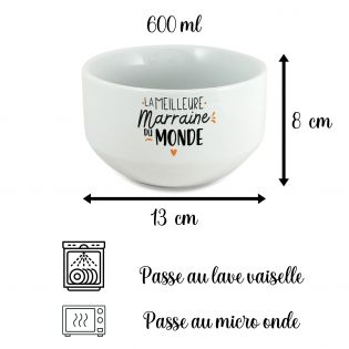 Personalized bowl First name for breakfast model Best Godmother in the world - Gift idea for your godmother