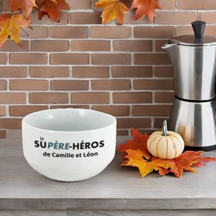 Personalizable breakfast bowl with first name · Superhero · Dad’s birthday or Father’s Day gift