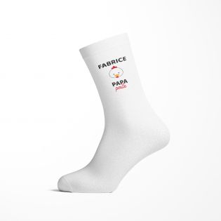 Paire de Chaussettes personnalisées Texte · Papa Poule · Cadeau anniversaire papa ou fête des pères