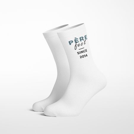 Paire de Chaussettes personnalisées Texte · Père-fect · Cadeau anniversaire papa ou fête des pères