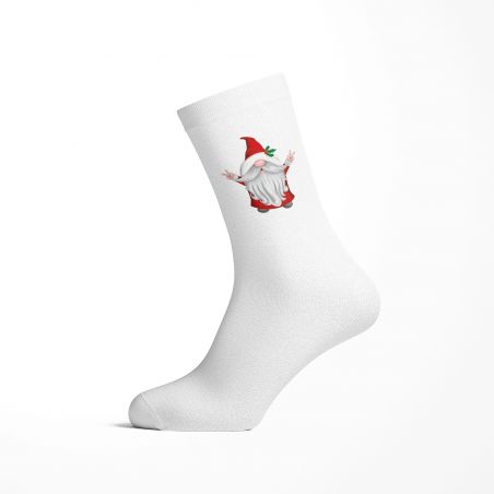 Paire de chaussettes blanches hautes personnalisées | Père Noël