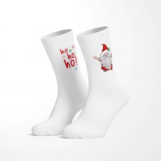 Pair of personalized white knee high socks | Santa Claus