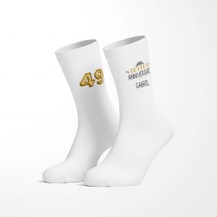 Paire de Chaussettes personnalisées avec Prénom · Ballons Dorés Anniversaire 