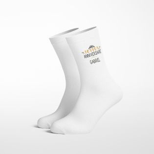 Paire de Chaussettes personnalisées avec Prénom · Joyeux Anniversaire