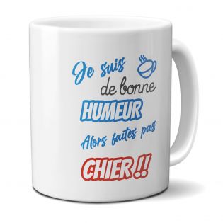 Mug humour Bonne humeur du matin - Ta gueule - Idée cadeau rigolo pour anniversaire - Tasse couple originale Noël 