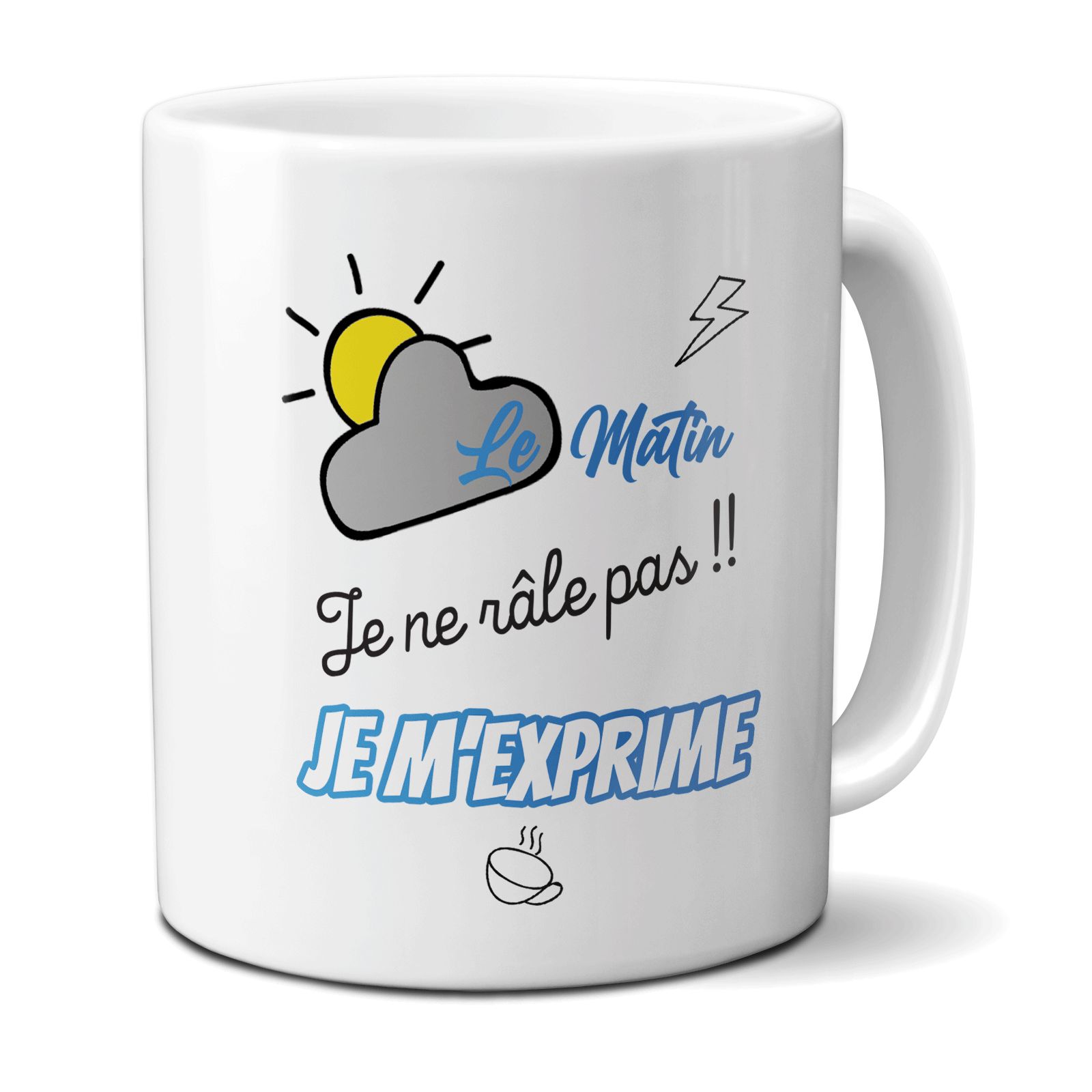 Mug humour Bonne humeur du matin - Ta gueule - Idée cadeau rigolo pour anniversaire - Tasse couple originale Noël 