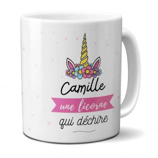 Mug Personnalisable en céramique humoristique : Je suis une Licorne qui Déchire - 33 cl