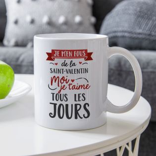 Mug en céramique Je m'en fous de la Saint Valentin, 33 cl