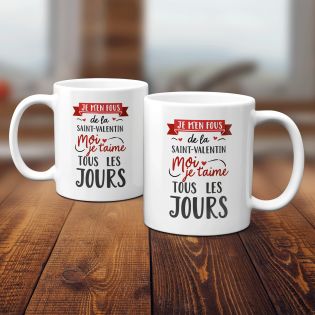 Mug humour Bonne humeur du matin - Ta gueule - Idée cadeau rigolo pour anniversaire - Tasse couple originale Noël 