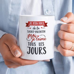 Mug en céramique Je m'en fous de la Saint Valentin, 33 cl