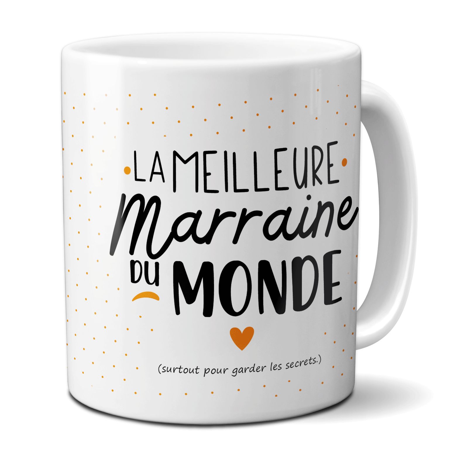 Mug Meilleure Marraine du Monde - Cadeau anniversaire ou Noël de marraine - 33 cL, Céramique - Imprimé en France