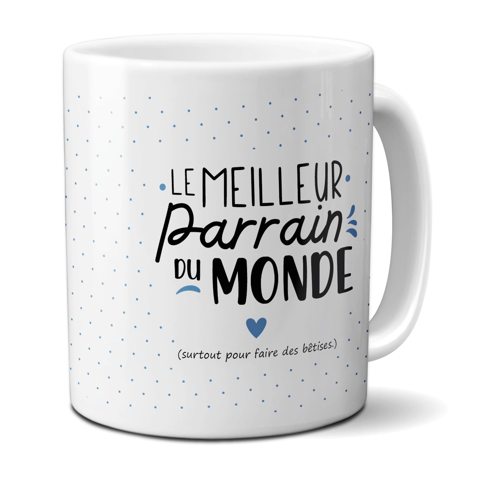 Mug Meilleur Parrain du Monde - Cadeau parrain anniversaire ou fêtes de fin d'année - Tasse imprimée en France