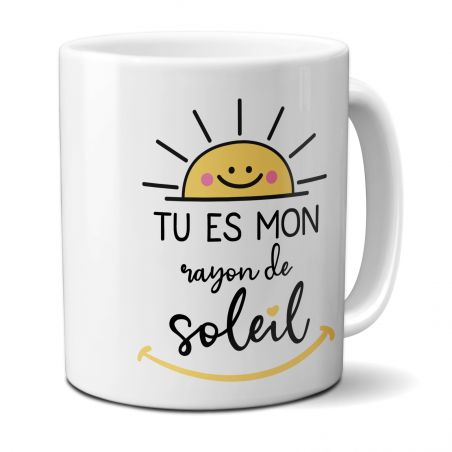 Mug en céramique Tu es mon rayon de Soleil - Cadeau pratique pour son / sa chéri(e) pour Saint-Valentin, Anniversaire ou Noël