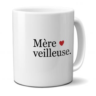 Tasse à café Mère-Veilleuse - Tasse jeu de mots humoristique pour fête des mères - Idée cadeau super maman fêtes de fin d'année 