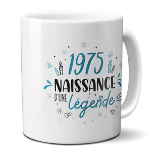 Mug anniversaire 1975 - Naissance d'une légende - 33 cl, céramique - Imprimé en France