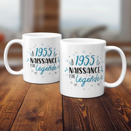 Mug anniversaire 1955 - Naissance d'une légende - 33 cl, céramique - Imprimé en France