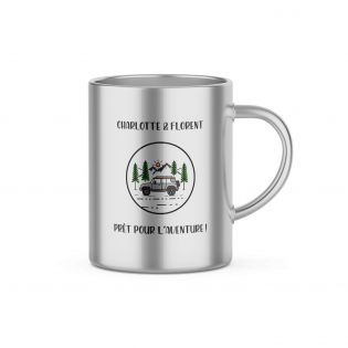 Stainless steel mug ideal for camping with customizable travel design · 20 cL