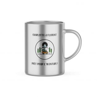 Stainless steel mug ideal for camping with customizable travel design · 20 cL